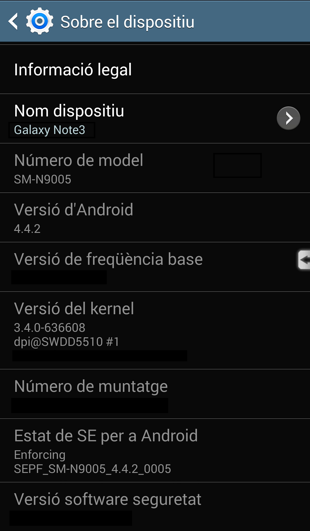 Note 3 con Android KitKat instalado